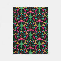 Mexican Traditional Folk Art Bright Colors Black