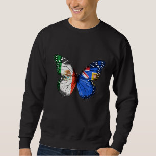 Mexican Turks & Caicos Flag Butterfly Sweatshirt
