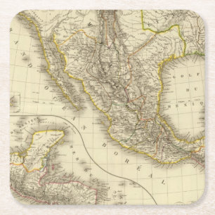 Mexican United States, Central America Square Paper Coaster