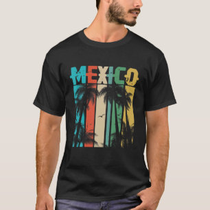 Mexican Vacation Cancun Palm Trees Retro Mexico T-Shirt