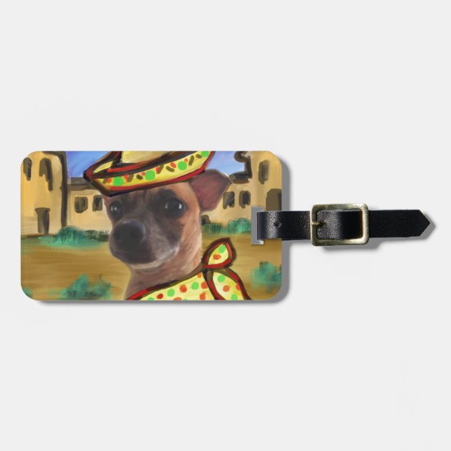 MEXICAN VILLAGE LUGGAGE TAG (Front Horizontal)