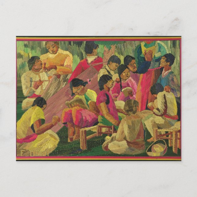 Mexican village scene postcard (Front)