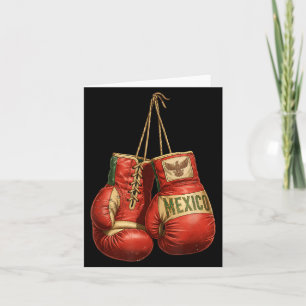 Mexican Vintage Style Boxing Gloves Aztec Mayan Card
