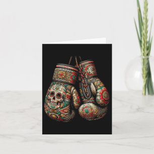 Mexican Vintage Style Boxing Gloves Aztec Mayan Fi Card