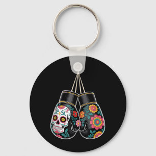 Mexican Vintage Style Boxing Gloves Aztec Mayan Key Ring