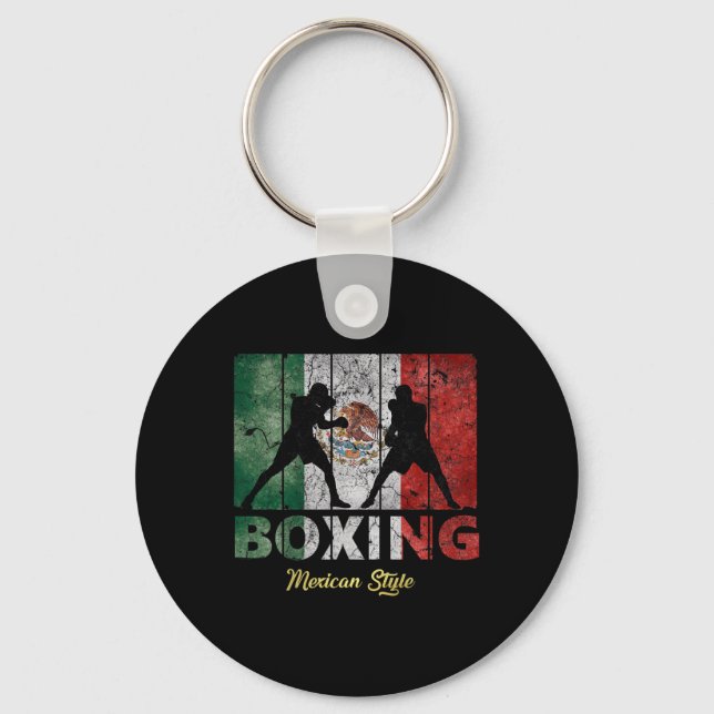 Mexican Vintage Style Boxing Great Boxing  Key Ring (Front)