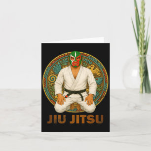 Mexican Vintage Style Jiu Jitsu Lucha Libre Mask Card