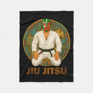 Mexican Vintage Style Jiu Jitsu Lucha Libre Mask Fleece Blanket