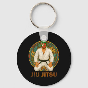 Mexican Vintage Style Jiu Jitsu Lucha Libre Mask Key Ring