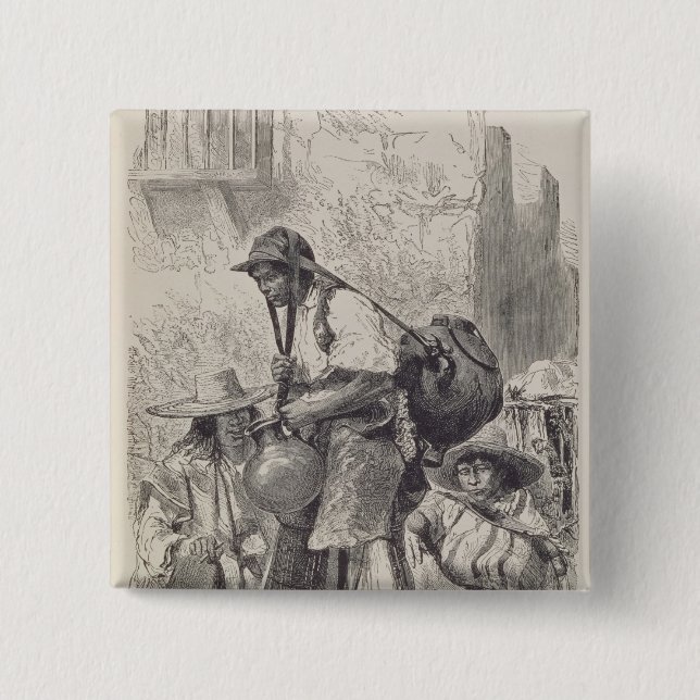 Mexican Water-Carrier 15 Cm Square Badge (Front)