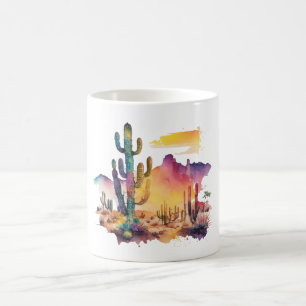 Mexican watercolor desert sunset coffee mug