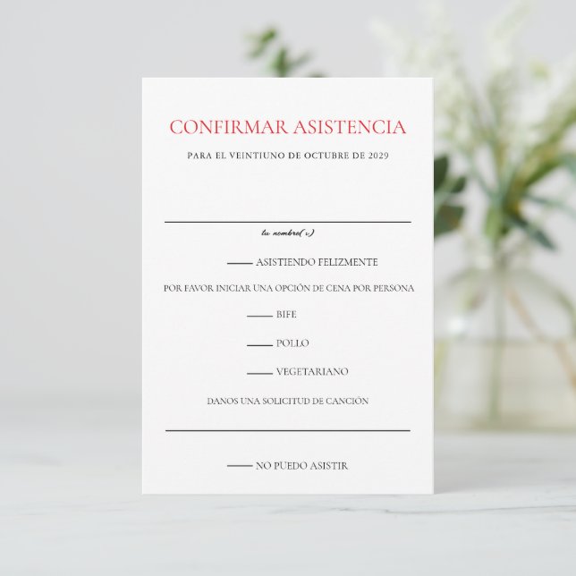 Mexican Wedding Celebration RSVP Card (Standing Front)