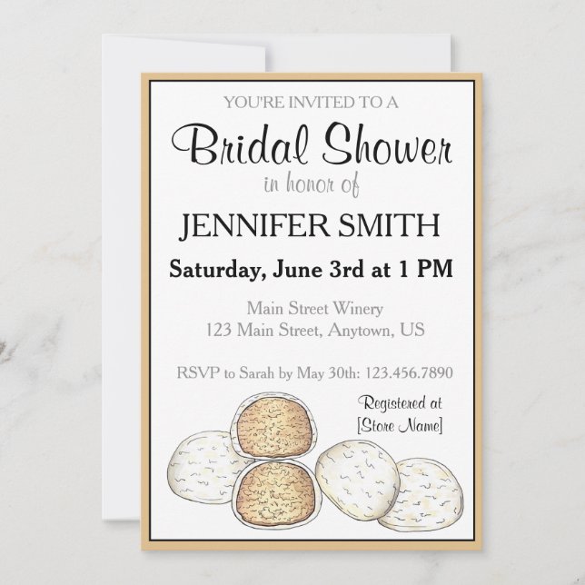 Mexican Wedding Cookies Bridal Shower Engagement Invitation (Front)