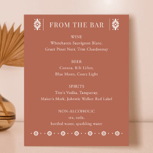 Mexican Wedding Terra Cotta Bar Sign