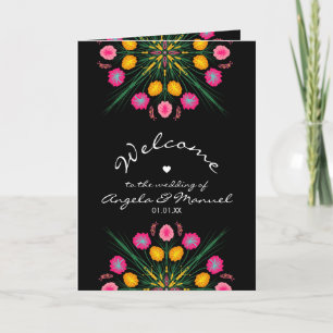 Mexican Wedding Welcome Floral Butterfly Programme