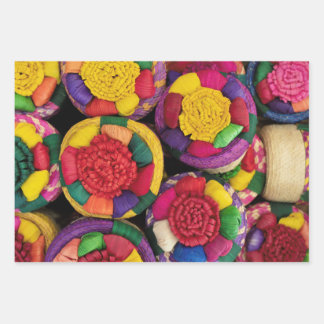 Mexican Wicker Boxes Wrapping Paper Sheet
