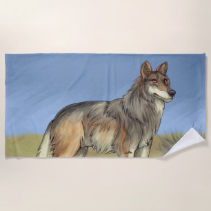 Mexican Wolf Beach Towel