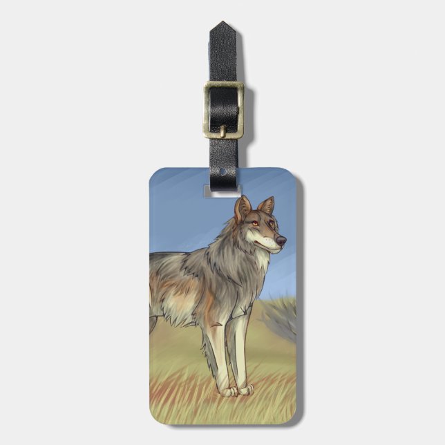 Mexican Wolf Luggage Tag (Front Vertical)