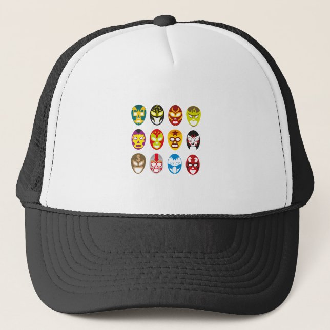 Mexican Wrestling Masks Trucker Hat (Front)