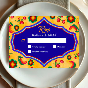 Mexican yellow wedding  RSVP card