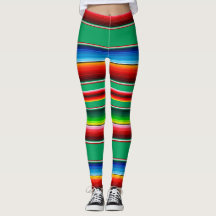 Mexican Zarape Serape Stripe Leggings