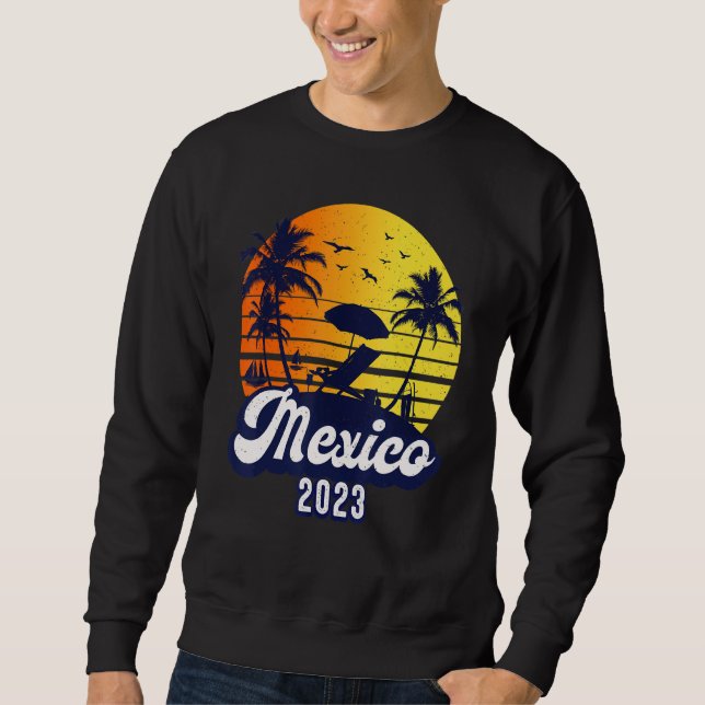 Mexico 2023 Sunset Beach Retro Sweatshirt (Front)