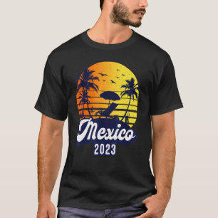 Mexico 2023 Sunset Beach Retro T-Shirt