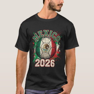 Mexico 2026 Soccer Vintage Flag Eagle Paint Splatt T-Shirt