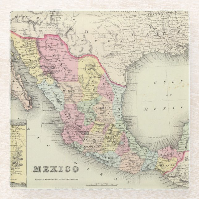 Mexico 3 glass coaster (Front)