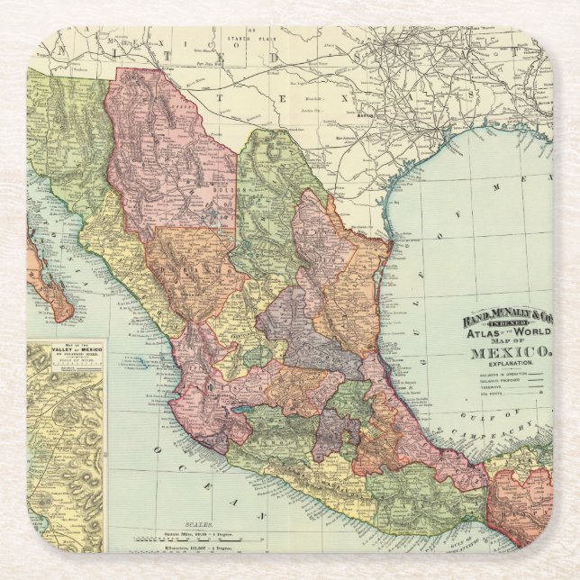Mexico 7 square paper coaster (Front)