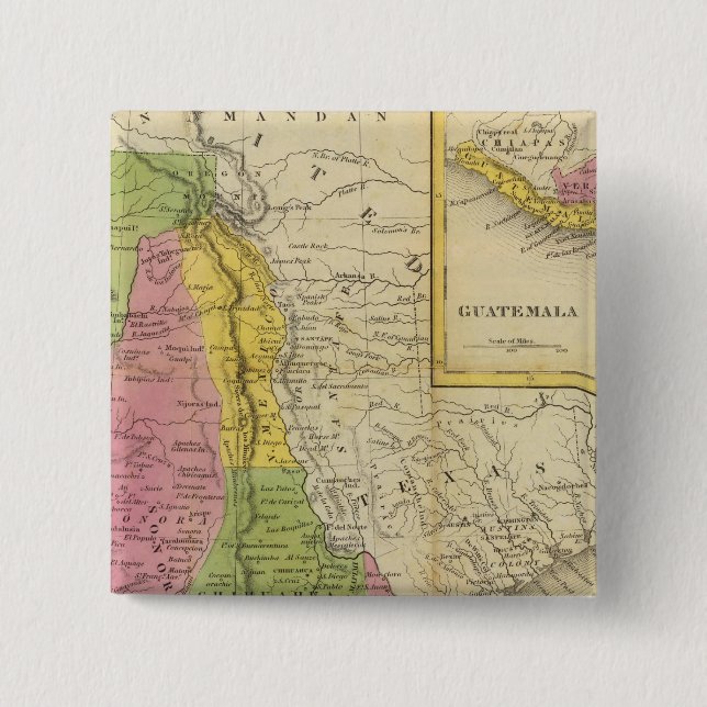 Mexico and Guatemala 2 15 Cm Square Badge (Front)