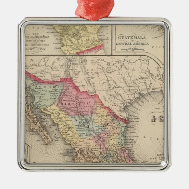 Mexico and Guatemala 4 Metal Tree Decoration (Front)