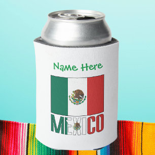 Mexico and Mexican Flag Green Personalisation  Can Cooler