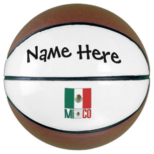 Mexico and Mexican Flag with Your Name Basketball