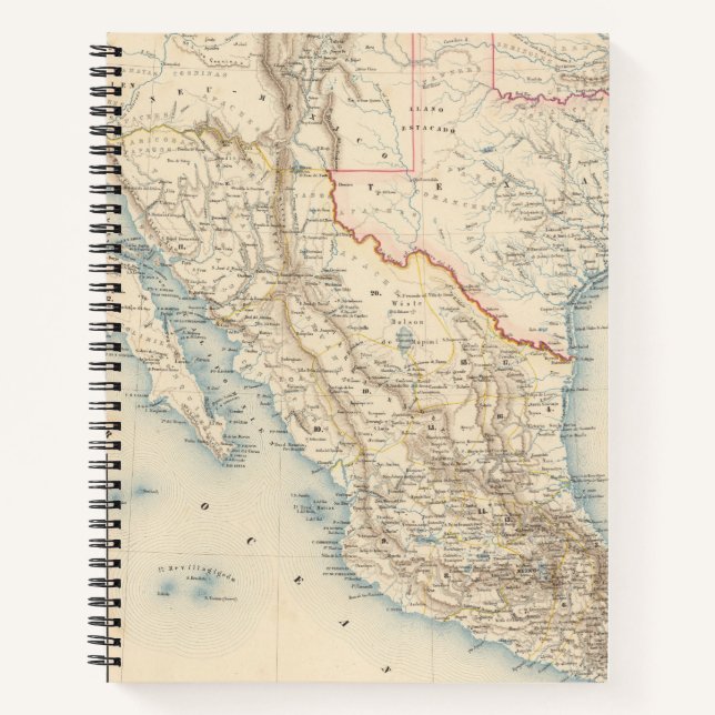 Mexico and Texas Map Notebook (Front)