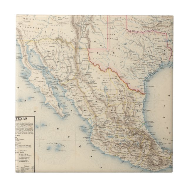 Mexico and Texas Map Tile (Front)