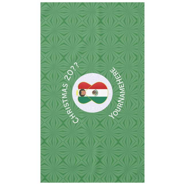 Mexico Angel Christmas Flag Personalise Horizontal Tablecloth (Front)