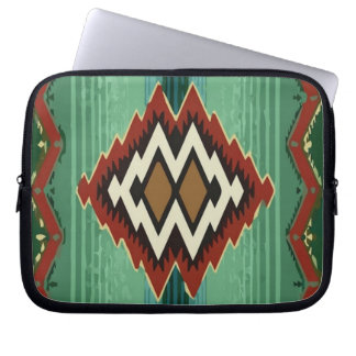 Mexico Aztec Print Vector Green Laptop Sleeve