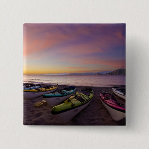 Mexico, Baja, Sea of Cortez. Sea kayaks and 15 Cm Square Badge