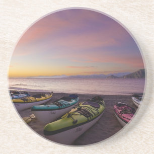 Mexico, Baja, Sea of Cortez. Sea kayaks and Coaster