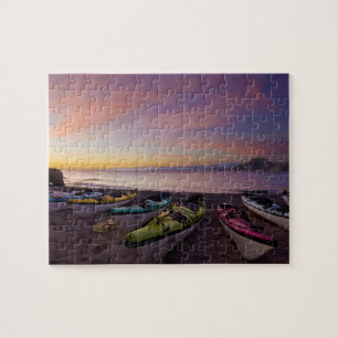 Mexico, Baja, Sea of Cortez. Sea kayaks and Jigsaw Puzzle
