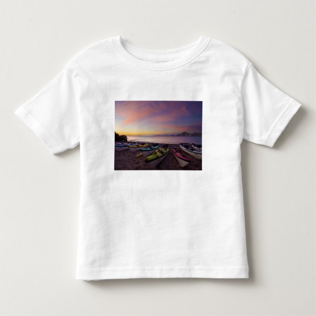 Mexico, Baja, Sea of Cortez. Sea kayaks and Toddler T-Shirt (Front)