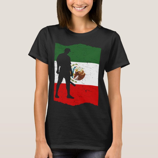 Mexico Baseball Flag for Mexican Baseball Fans Vin T-Shirt (Front)