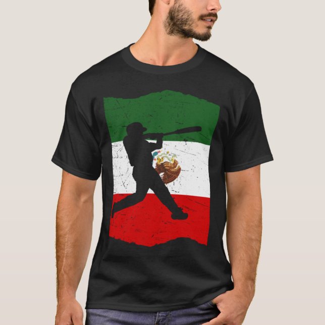 Mexico Baseball Flag for Mexican Baseball Fans Vin T-Shirt (Front)