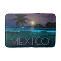 Mexico Beach Night Bath Mat