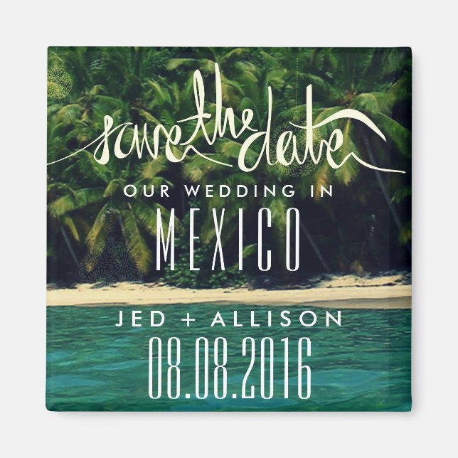 Mexico Beach Wedding Save the Date Magnet (Front)