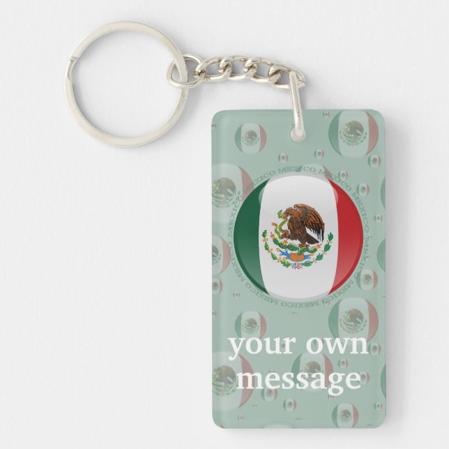 Mexico Bubble Flag Key Ring (Front)