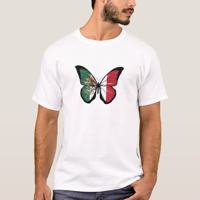 Mexico Butterfly Flag  T-Shirt (Front)