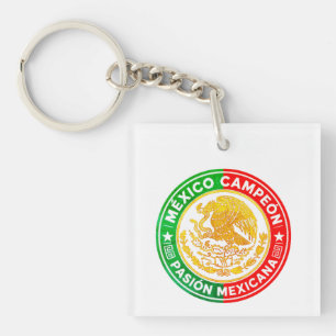 Mexico Campeon Flag Colours Graphic Crest Key Ring