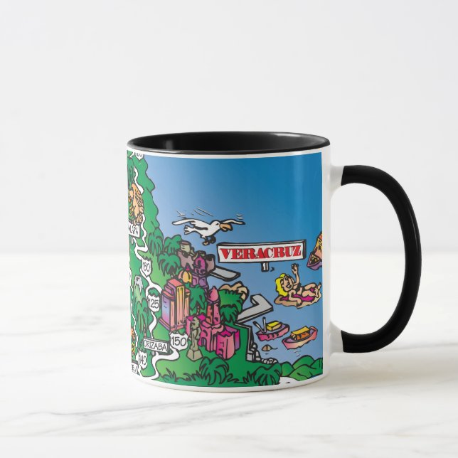 Mexico Cartoon Map Mug (Right)
